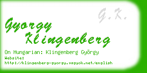 gyorgy klingenberg business card